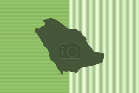 Naturfarbenes Kartendesign-Konzept mit grünen Streifen isoliert vom Land Saudi-Arabien - Vektorillustration