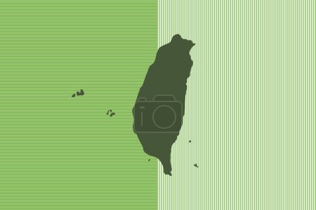 Téléchargez les illustrations : Nature coloré Conception de carte avec des rayures vertes isolées du pays Taiwan illustration vectorielle - en licence libre de droit