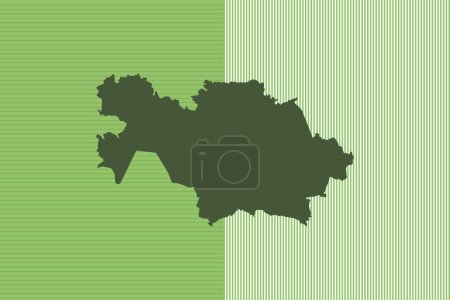Téléchargez les illustrations : Nature coloré Conception de carte avec des rayures vertes isolées du pays Kazakhstan illustration vectorielle - en licence libre de droit