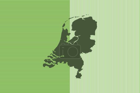 Téléchargez les illustrations : Nature coloré Conception de carte avec des rayures vertes isolées du pays Pays-Bas illustration vectorielle - en licence libre de droit