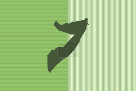 Naturfarbenes Kartendesign-Konzept mit grünen Streifen isoliert vom Land Somalia - Vektorillustration