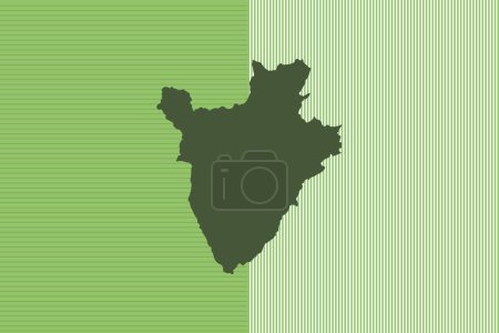Nature colored Map design concept with green stripes isolated of country Burundi - vector illustration