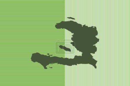 Naturfarbenes Kartendesign-Konzept mit grünen Streifen isoliert vom Land Haiti - Vektorillustration