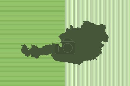 Ilustración de Color de la naturaleza Concepto de diseño de mapas con rayas verdes aisladas del país Austria - ilustración vectorial - Imagen libre de derechos