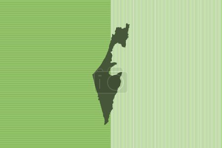 Nature colored Map design concept with green stripes isolated of country Israel - vector illustration