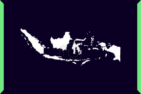 Téléchargez les illustrations : Concept moderne de conception de style Windows de la carte isolée sur fond sombre du pays Indonésie illustration vectorielle - en licence libre de droit