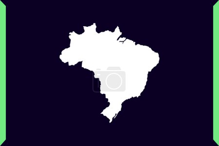 Ilustración de Moderno concepto de diseño de estilo Windows de mapa aislado sobre fondo oscuro de País Brasil - ilustración vectorial - Imagen libre de derechos