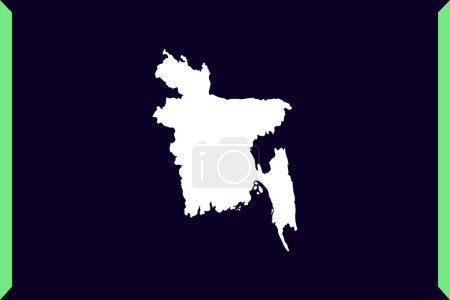 Modernes Designkonzept der Karte im Windows-Stil isoliert auf dunklem Hintergrund des Landes Bangladesch - Vektorillustration
