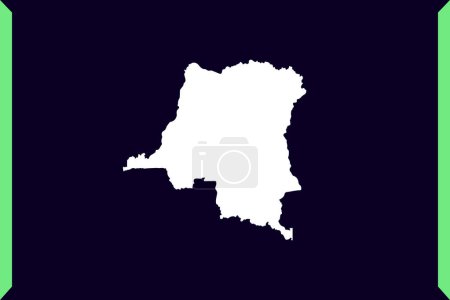 Moderne Windows-Design-Konzept der Karte isoliert auf dunklem Hintergrund des Landes DR Kongo - Vektorillustration