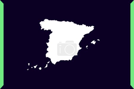 Téléchargez les illustrations : Concept moderne de conception de style Windows de la carte isolée sur fond sombre du pays Espagne illustration vectorielle - en licence libre de droit