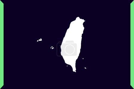 Téléchargez les illustrations : Concept moderne de conception de style Windows de la carte isolée sur fond sombre du pays Taiwan illustration vectorielle - en licence libre de droit
