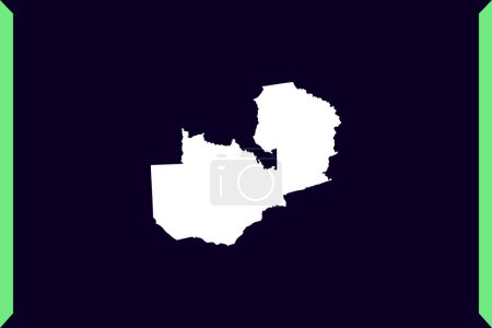 Moderno concepto de diseño de estilo Windows de mapa aislado sobre fondo oscuro de País Zambia - ilustración vectorial
