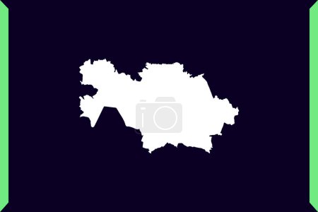 Téléchargez les illustrations : Conception de style Windows moderne concept de carte isolée sur fond sombre du pays Kazakhstan illustration vectorielle - en licence libre de droit