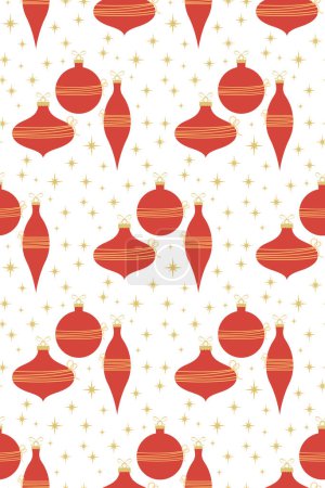 Photo for Christmas card with Christmas toys in a minimalist modern style. Template for postcards, invitations, congratulations, web, social networks, print. Pattern.. - Royalty Free Image
