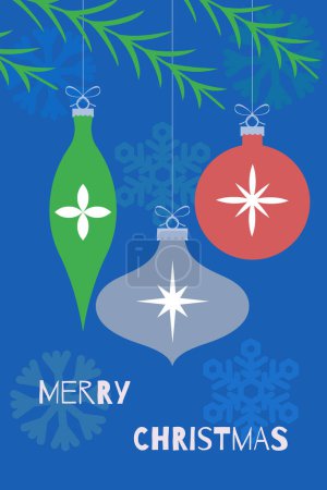 Photo for Christmas card with Christmas decorations in a minimalist style with seasonal wishes in a modern style. Template for postcards, invitations, congratulations, web, social networks, print.. - Royalty Free Image