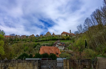 Spring day in the medieval town of Rothenburg ob der Tauber. 