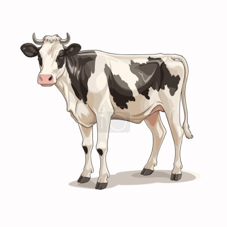 Ilustración de Vaca. Ilustración dibujada a mano de vaca. Vector doodle estilo ilustración de dibujos animados - Imagen libre de derechos