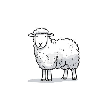 La oveja. Ilustración dibujada a mano. Vector doodle estilo ilustración de dibujos animados