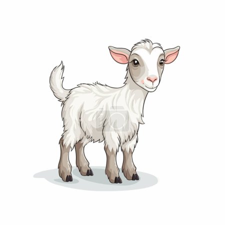 Téléchargez les illustrations : Une chèvre. Illustration dessinée à la main par une chèvre. Illustration vectorielle de dessin animé de style doodle - en licence libre de droit