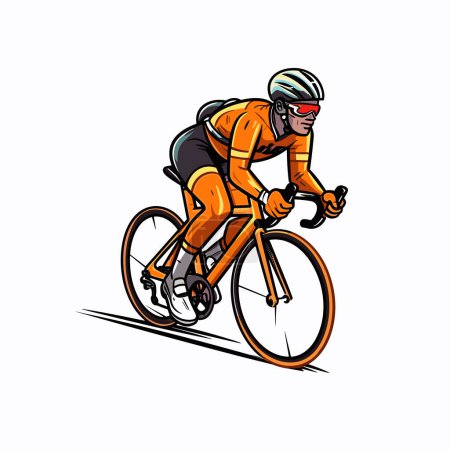 Illustration for Cyclist. Road cyclist hand-drawn illustration. Vector doodle style cartoon illustration - Royalty Free Image