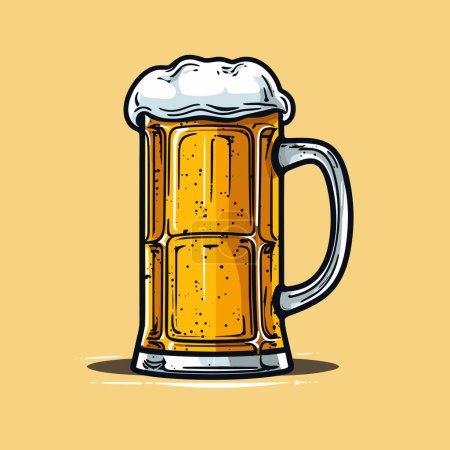 Illustration for Beer. Beer hand-drawn comic illustration. Vector doodle style cartoon illustration - Royalty Free Image