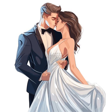 Wedding. Wedding hand-drawn comic illustration. Vector doodle style cartoon illustration