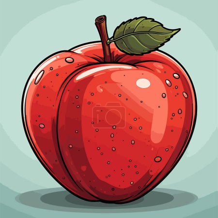 Illustration for Apple hand-drawn comic illustration. Apple. Vector doodle style cartoon illustration - Royalty Free Image