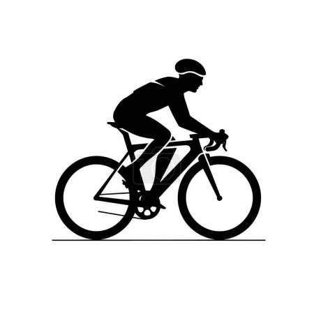 Illustration for Biker silhouette. Biker black icon on white background - Royalty Free Image