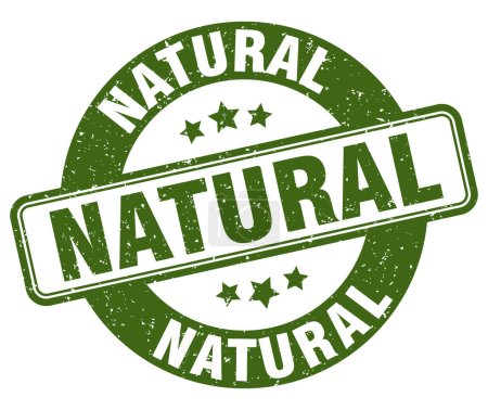 Téléchargez les illustrations : Timbre naturel. signe naturel. étiquette ronde grunge - en licence libre de droit