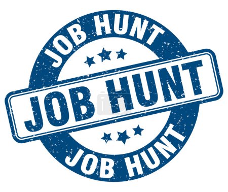job hunt stamp. job hunt sign. round grunge label