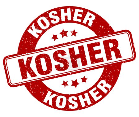 Illustration for Kosher stamp. kosher sign. round grunge label - Royalty Free Image