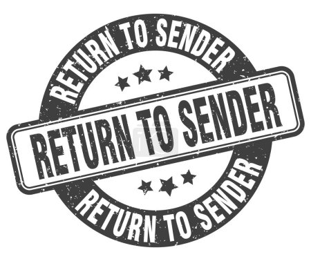 return to sender stamp. return to sender sign. round grunge label