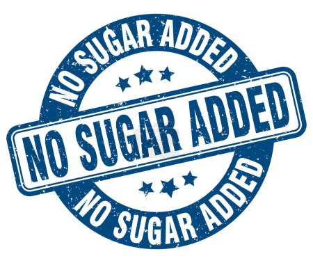 Téléchargez les illustrations : Sans sucre ajouté timbre. pas de sucre ajouté signe. étiquette ronde grunge - en licence libre de droit
