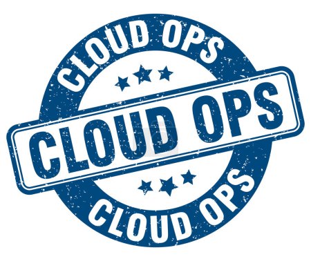 Illustration for Cloud ops stamp. cloud ops sign. round grunge label - Royalty Free Image