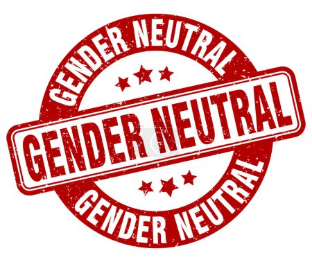 Ilustración de Sello de género neutral. signo neutro de género. etiqueta grunge redonda - Imagen libre de derechos