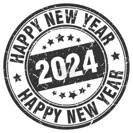 happy new year 2024 red stamp. two thousand and twenty-four. new year 2024