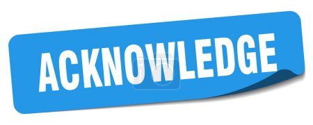 Illustration for Acknowledge sticker. acknowledge rectangular label isolated on white background - Royalty Free Image