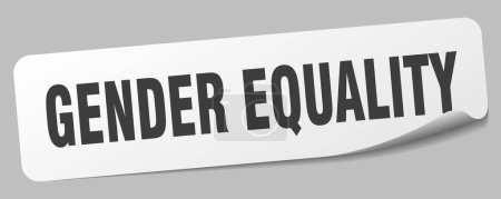 Ilustración de Pegatina de igualdad de género. igualdad de género etiqueta rectangular aislada sobre fondo blanco - Imagen libre de derechos