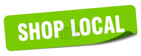 shop local sticker. shop local rectangular label isolated on white background
