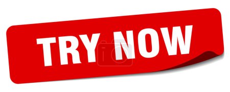 Illustration for Try now sticker. try now rectangular label isolated on white background - Royalty Free Image