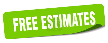 free estimates sticker. free estimates rectangular label isolated on white background