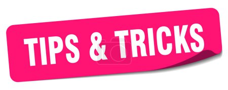 Tipps & Tricks Aufkleber. tips & tricks rechteckiges Etikett isoliert auf weißem Hintergrund