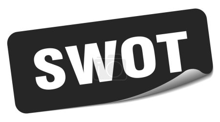 Téléchargez les illustrations : Autocollant swot. swot étiquette rectangulaire isolée sur fond blanc - en licence libre de droit