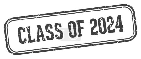 class of 2024 stamp. class of 2024 rectangular stamp isolated on white background