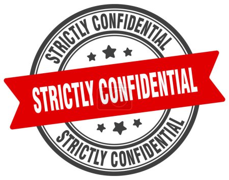 strictly confidential stamp. strictly confidential round sign. label on transparent background