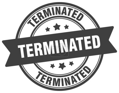 terminated stamp. terminated round sign. label on transparent background