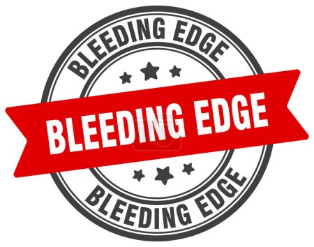 Illustration for Bleeding edge stamp. bleeding edge round sign. label on transparent background - Royalty Free Image
