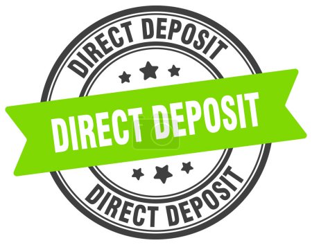 direct deposit stamp. direct deposit round sign. label on transparent background