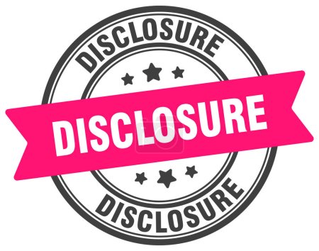 disclosure stamp. disclosure round sign. label on transparent background
