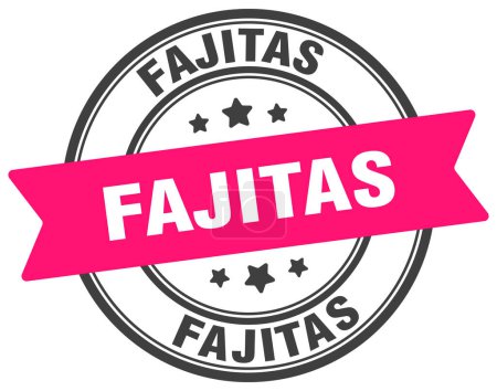 Téléchargez les illustrations : Timbre fajitas. fajitas signe rond. étiquette sur fond transparent - en licence libre de droit